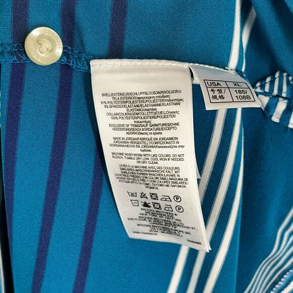 Brooks Brothers Shirt Men Extra Large Blue Polo Golf Career Casual Rugby Striped - Picture 7 of 11